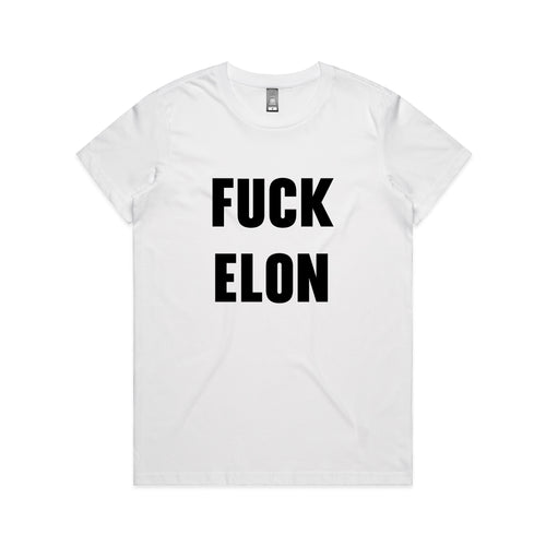 Fuck Elon Tee by Lonely Kids Club. All clothing from our T-shirts to our shorts and hoodies are ethically made, and printed packed and shipped from Sydney.