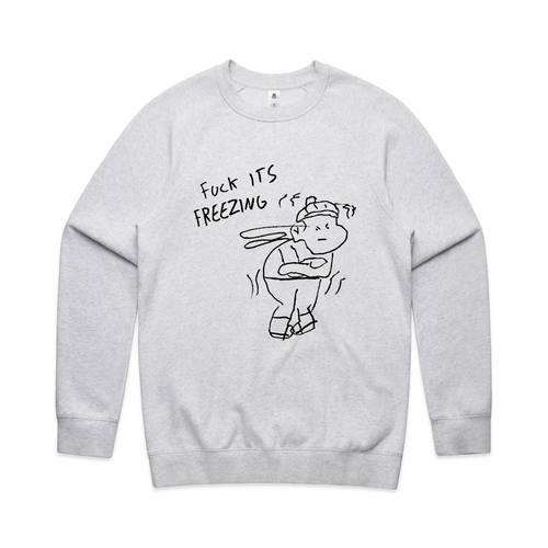 Fuck It's Freezing Jumper by Lonely Kids Club. All clothing from our T-shirts to our shorts and hoodies are ethically made, and printed packed and shipped from Sydney.