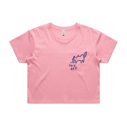 Fuck Off Cat Tee by Lonely Kids Club. All clothing from our T-shirts to our shorts and hoodies are ethically made, and printed packed and shipped from Sydney.