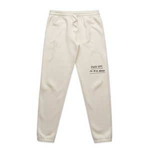 Fuck Off Track Pants by Lonely Kids Club. All clothing from our T-shirts to our shorts and hoodies are ethically made, and printed packed and shipped from Sydney.