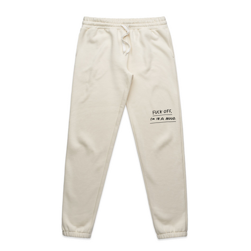 Fuck Off Track Pants by Lonely Kids Club. All clothing from our T-shirts to our shorts and hoodies are ethically made, and printed packed and shipped from Sydney.