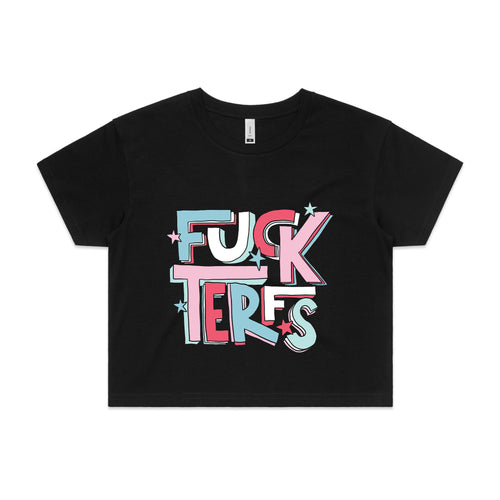 Fuck TERFs Tee by Lonely Kids Club. All clothing from our T-shirts to our shorts and hoodies are ethically made, and printed packed and shipped from Sydney.