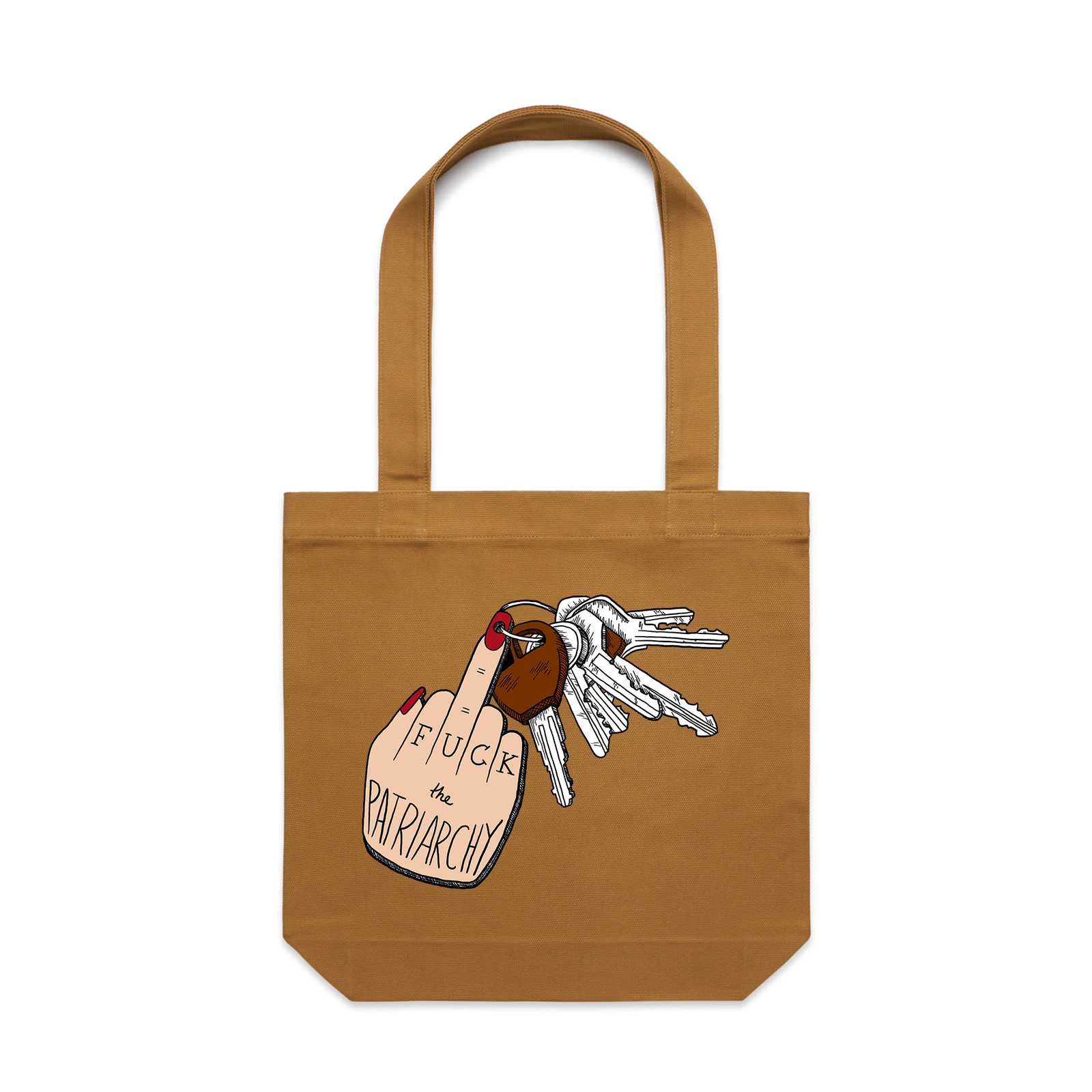 Fuck The Patriarchy Tote by Lonely Kids Club. All clothing from our T-shirts to our shorts and hoodies are ethically made, and printed packed and shipped from Sydney.