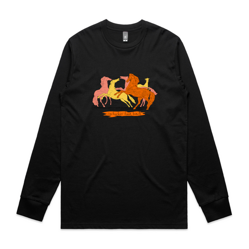 Fuckin' Fast Tee by Lonely Kids Club. All clothing from our T-shirts to our shorts and hoodies are ethically made, and printed packed and shipped from Sydney.