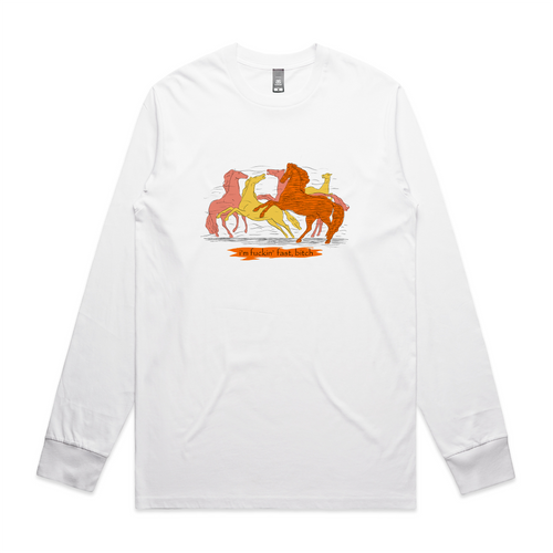 Fuckin' Fast Tee by Lonely Kids Club. All clothing from our T-shirts to our shorts and hoodies are ethically made, and printed packed and shipped from Sydney.