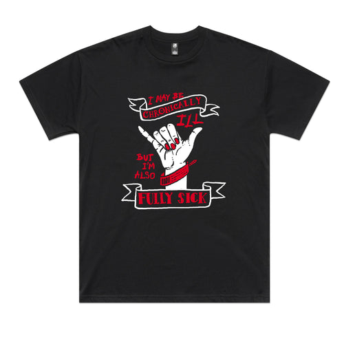 Fully Sick Tee by Lonely Kids Club. All clothing from our T-shirts to our shorts and hoodies are ethically made, and printed packed and shipped from Sydney.