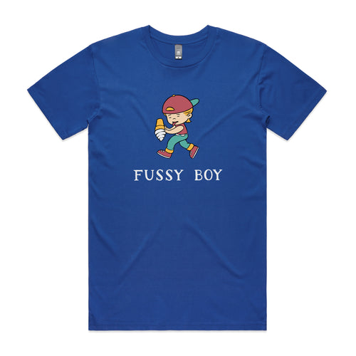 Fussy Boy Tee by Lonely Kids Club. All clothing from our T-shirts to our shorts and hoodies are ethically made, and printed packed and shipped from Sydney.
