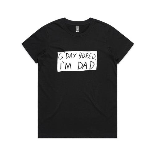 G'Day Bored Tee by Lonely Kids Club. All clothing from our T-shirts to our shorts and hoodies are ethically made, and printed packed and shipped from Sydney.
