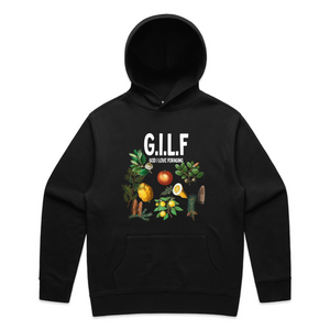 GILF Hoodie by Lonely Kids Club. All clothing from our T-shirts to our shorts and hoodies are ethically made, and printed packed and shipped from Sydney.