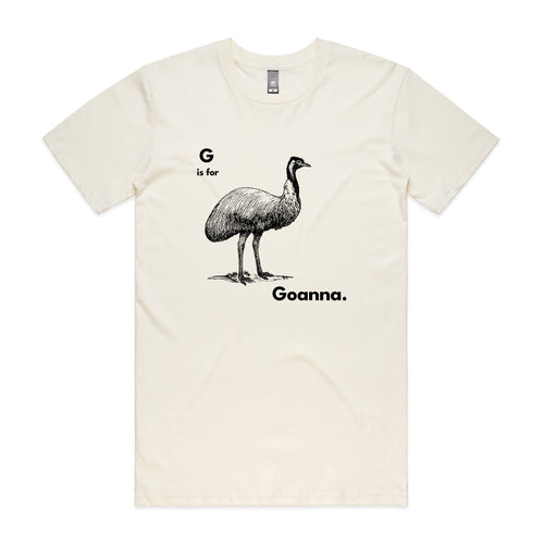 G Is For Goanna Tee by Lonely Kids Club. All clothing from our T-shirts to our shorts and hoodies are ethically made, and printed packed and shipped from Sydney.
