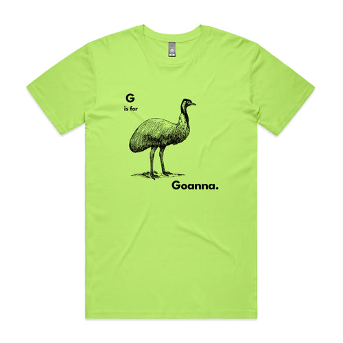 G Is For Goanna Tee by Lonely Kids Club. All clothing from our T-shirts to our shorts and hoodies are ethically made, and printed packed and shipped from Sydney.