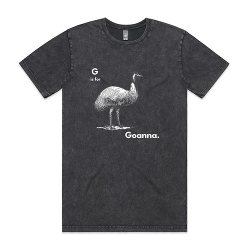 G Is For Goanna Tee by Lonely Kids Club. All clothing from our T-shirts to our shorts and hoodies are ethically made, and printed packed and shipped from Sydney.