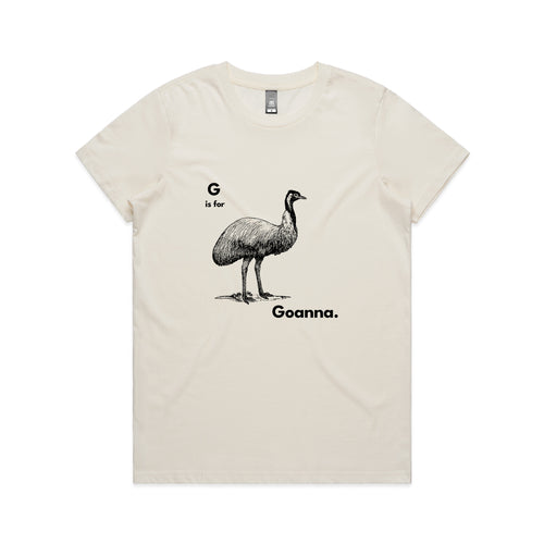 G Is For Goanna Tee by Lonely Kids Club. All clothing from our T-shirts to our shorts and hoodies are ethically made, and printed packed and shipped from Sydney.