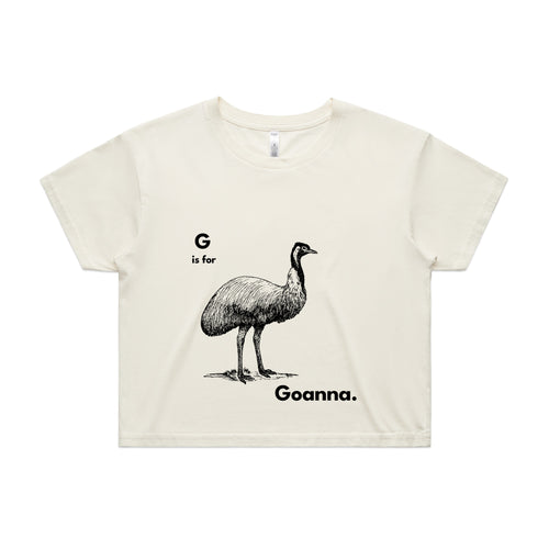 G Is For Goanna Tee by Lonely Kids Club. All clothing from our T-shirts to our shorts and hoodies are ethically made, and printed packed and shipped from Sydney.