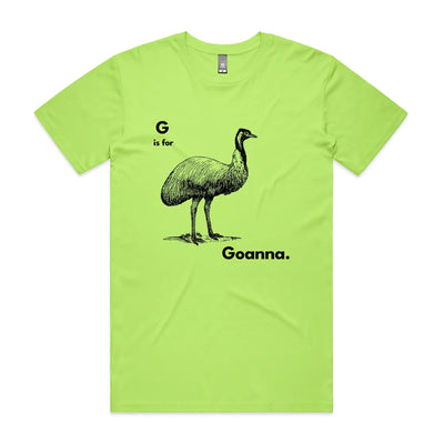 G Is For Goanna Tee by Lonely Kids Club. All clothing from our T-shirts to our shorts and hoodies are ethically made, and printed packed and shipped from Sydney.