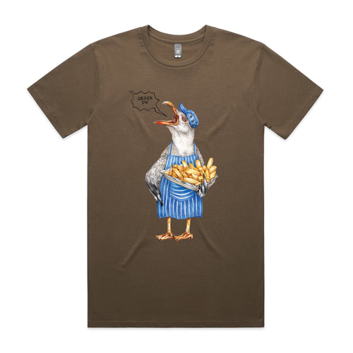 Gail The Gull Tee by Lonely Kids Club. All clothing from our T-shirts to our shorts and hoodies are ethically made, and printed packed and shipped from Sydney.