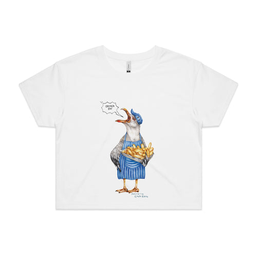 Gail The Gull Tee by Lonely Kids Club. All clothing from our T-shirts to our shorts and hoodies are ethically made, and printed packed and shipped from Sydney.