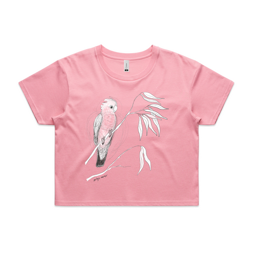 Galah Tee by Lonely Kids Club. All clothing from our T-shirts to our shorts and hoodies are ethically made, and printed packed and shipped from Sydney.