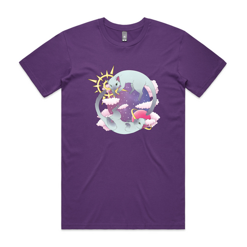 Galaxy Cats Tee by Lonely Kids Club. All clothing from our T-shirts to our shorts and hoodies are ethically made, and printed packed and shipped from Sydney.