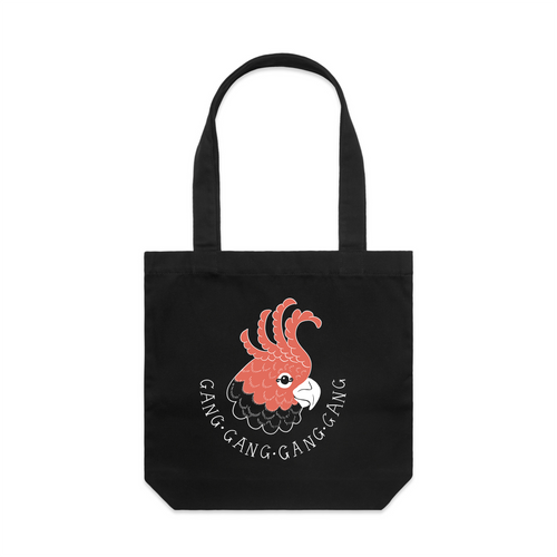 Gang Gang Gang Gang Tote by Lonely Kids Club. All clothing from our T-shirts to our shorts and hoodies are ethically made, and printed packed and shipped from Sydney.