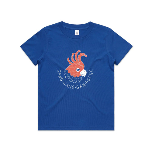 Gang Gang Gang Gang Kids Tee by Lonely Kids Club. All clothing from our T-shirts to our shorts and hoodies are ethically made, and printed packed and shipped from Sydney.