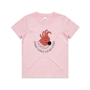 Gang Gang Gang Gang Kids Tee by Lonely Kids Club. All clothing from our T-shirts to our shorts and hoodies are ethically made, and printed packed and shipped from Sydney.