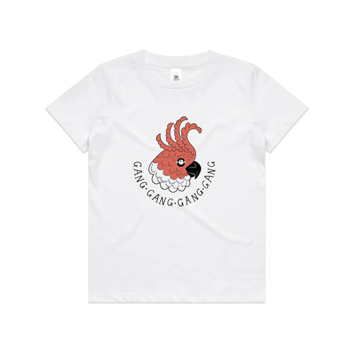 Gang Gang Gang Gang Kids Tee by Lonely Kids Club. All clothing from our T-shirts to our shorts and hoodies are ethically made, and printed packed and shipped from Sydney.