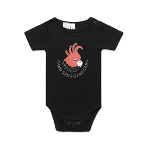 Gang Gang Gang Gang Baby Onesie by Lonely Kids Club. All clothing from our T-shirts to our shorts and hoodies are ethically made, and printed packed and shipped from Sydney.