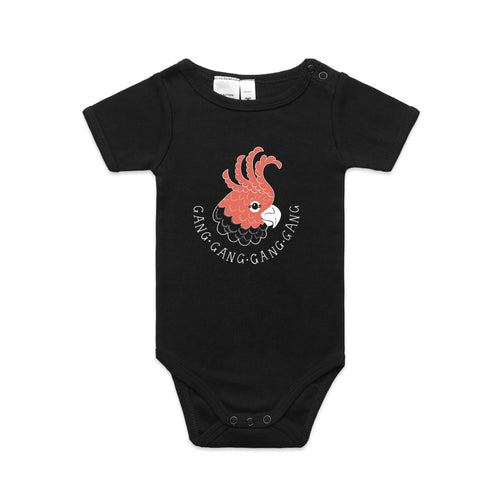 Gang Gang Gang Gang Baby Onesie by Lonely Kids Club. All clothing from our T-shirts to our shorts and hoodies are ethically made, and printed packed and shipped from Sydney.