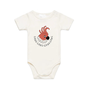 Gang Gang Gang Gang Baby Onesie by Lonely Kids Club. All clothing from our T-shirts to our shorts and hoodies are ethically made, and printed packed and shipped from Sydney.