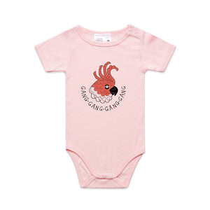 Gang Gang Gang Gang Baby Onesie by Lonely Kids Club. All clothing from our T-shirts to our shorts and hoodies are ethically made, and printed packed and shipped from Sydney.