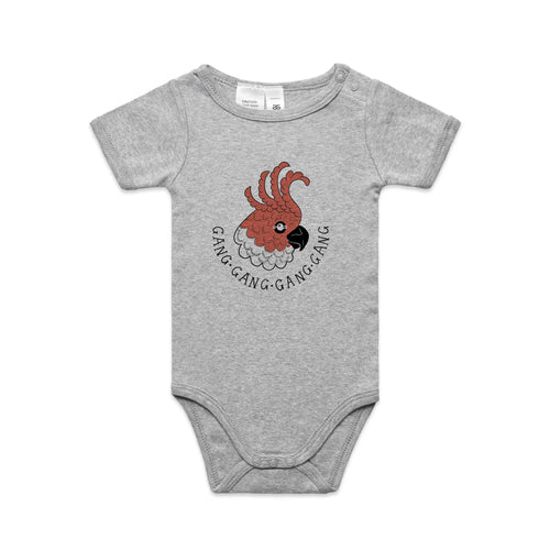 Gang Gang Gang Gang Baby Onesie by Lonely Kids Club. All clothing from our T-shirts to our shorts and hoodies are ethically made, and printed packed and shipped from Sydney.