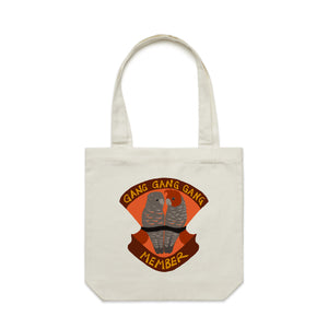 Gang Gang Gang Member Tote by Lonely Kids Club. All clothing from our T-shirts to our shorts and hoodies are ethically made, and printed packed and shipped from Sydney.
