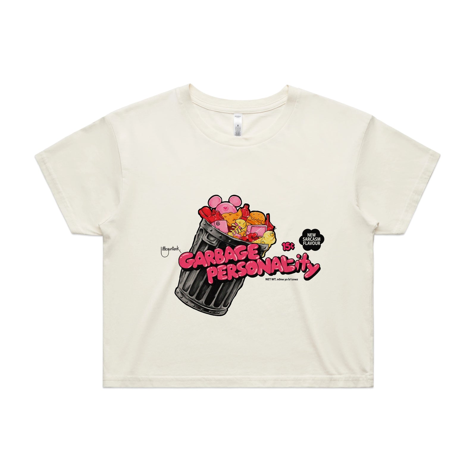 Garbage Personality Tee by Lonely Kids Club. All clothing from our T-shirts to our shorts and hoodies are ethically made, and printed packed and shipped from Sydney.