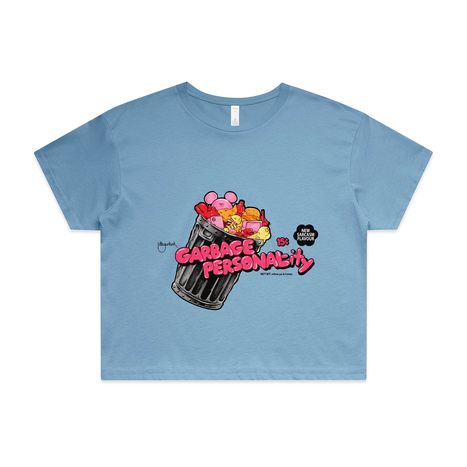 Garbage Personality Tee by Lonely Kids Club. All clothing from our T-shirts to our shorts and hoodies are ethically made, and printed packed and shipped from Sydney.