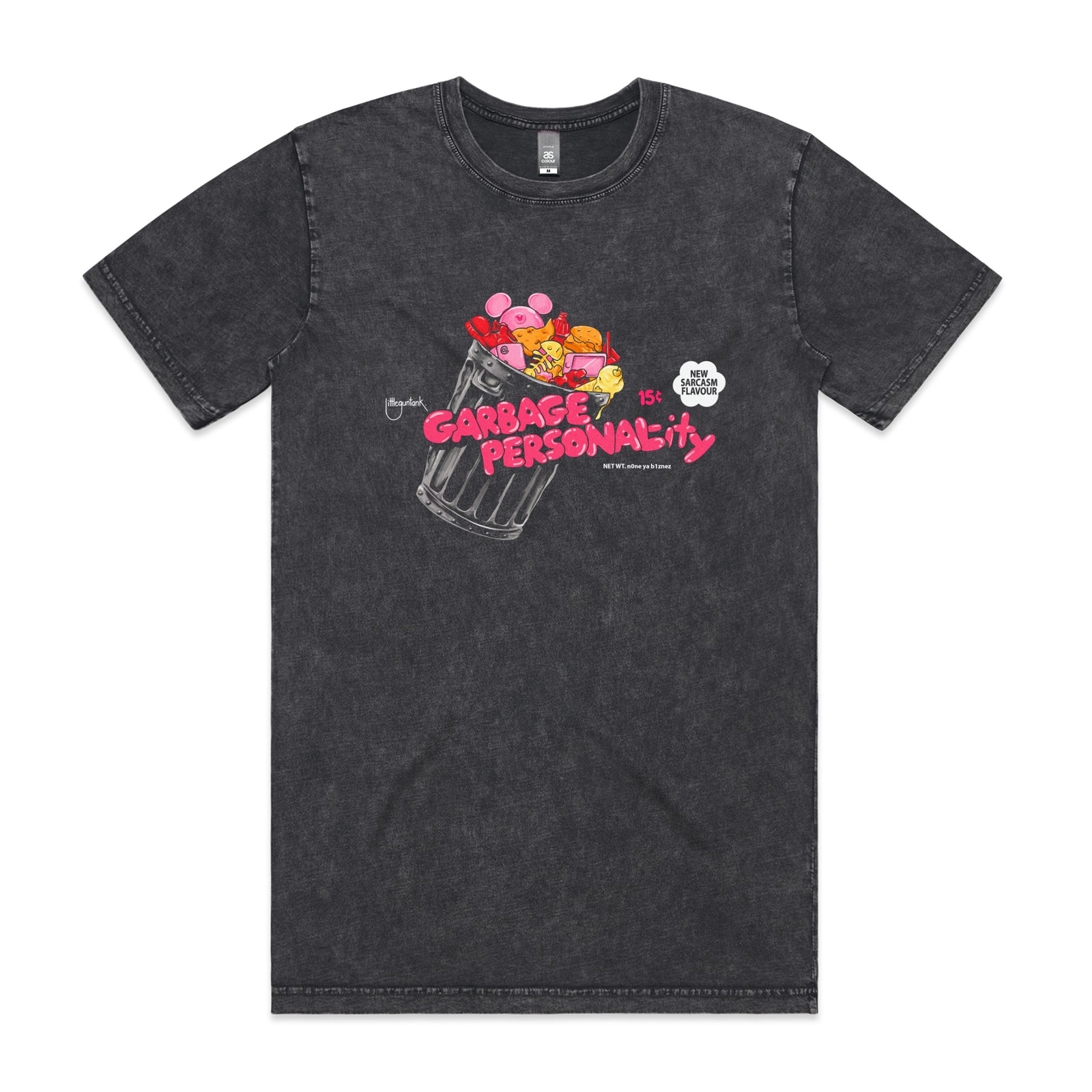 Garbage Personality Tee by Lonely Kids Club. All clothing from our T-shirts to our shorts and hoodies are ethically made, and printed packed and shipped from Sydney.