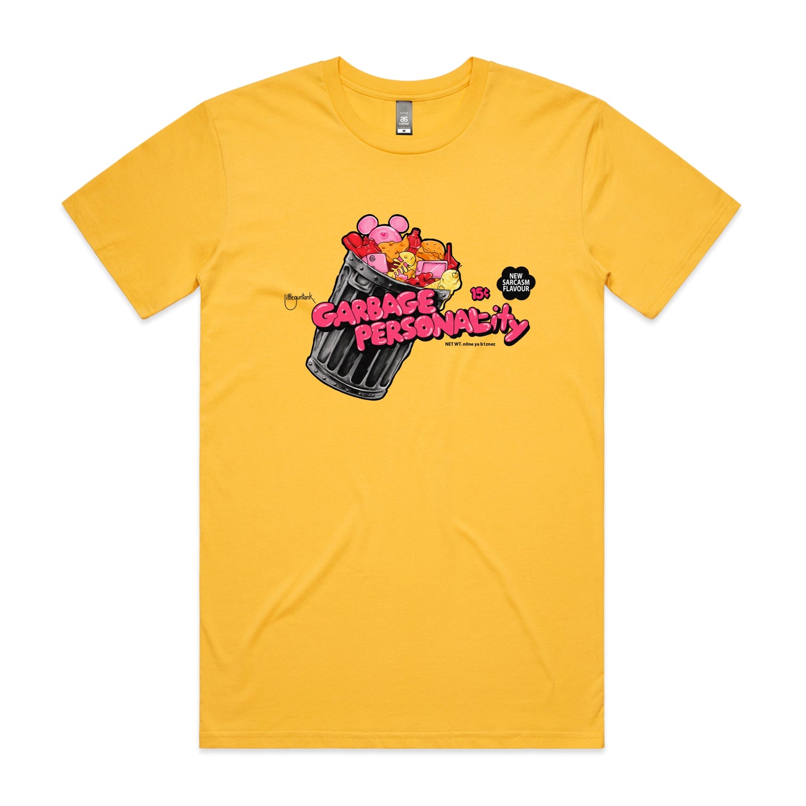 Garbage Personality Tee by Lonely Kids Club. All clothing from our T-shirts to our shorts and hoodies are ethically made, and printed packed and shipped from Sydney.