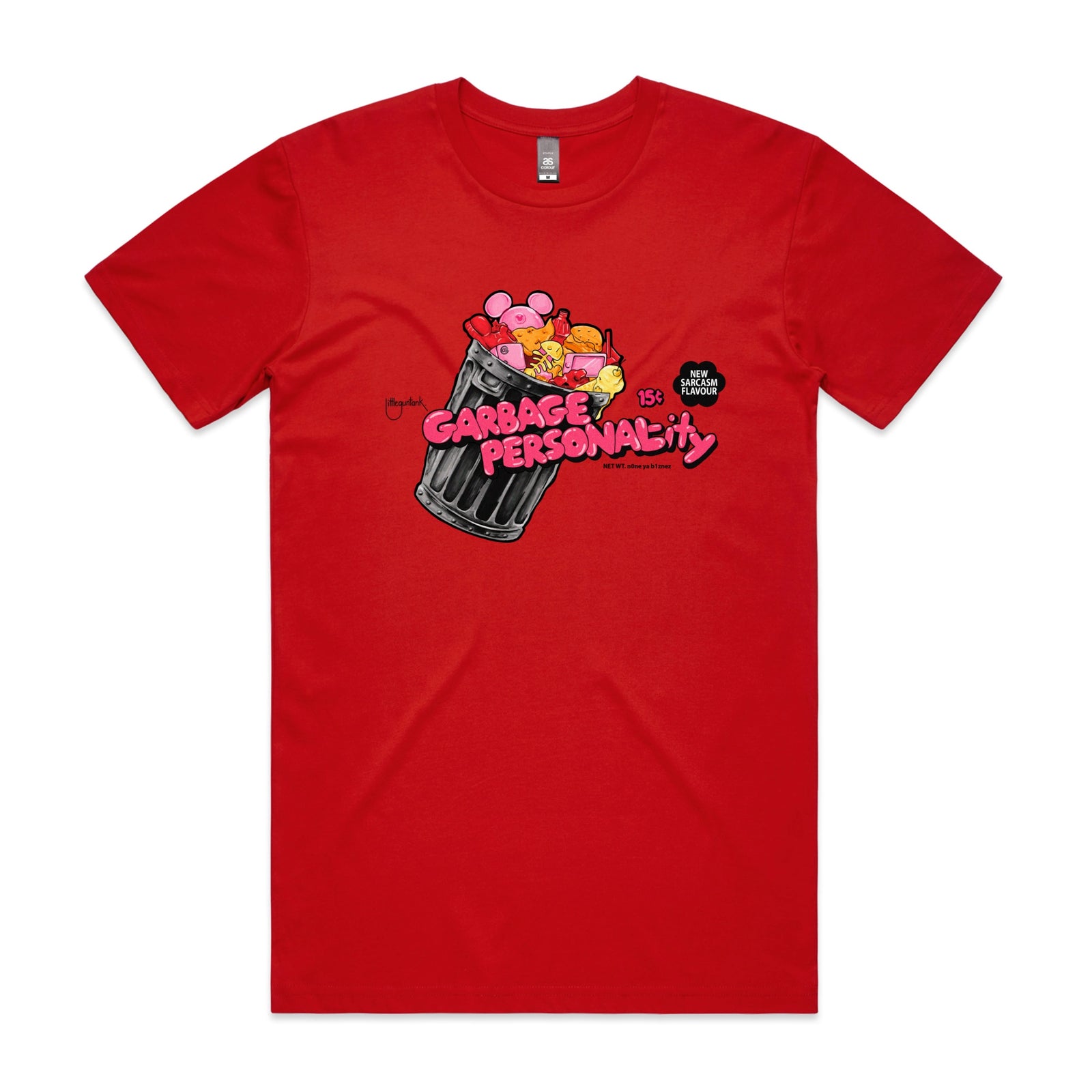 Garbage Personality Tee by Lonely Kids Club. All clothing from our T-shirts to our shorts and hoodies are ethically made, and printed packed and shipped from Sydney.