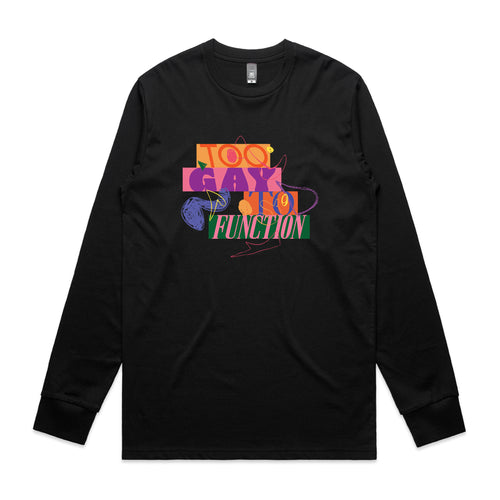 Too Gay To Function Tee by Lonely Kids Club. All clothing from our T-shirts to our shorts and hoodies are ethically made, and printed packed and shipped from Sydney.