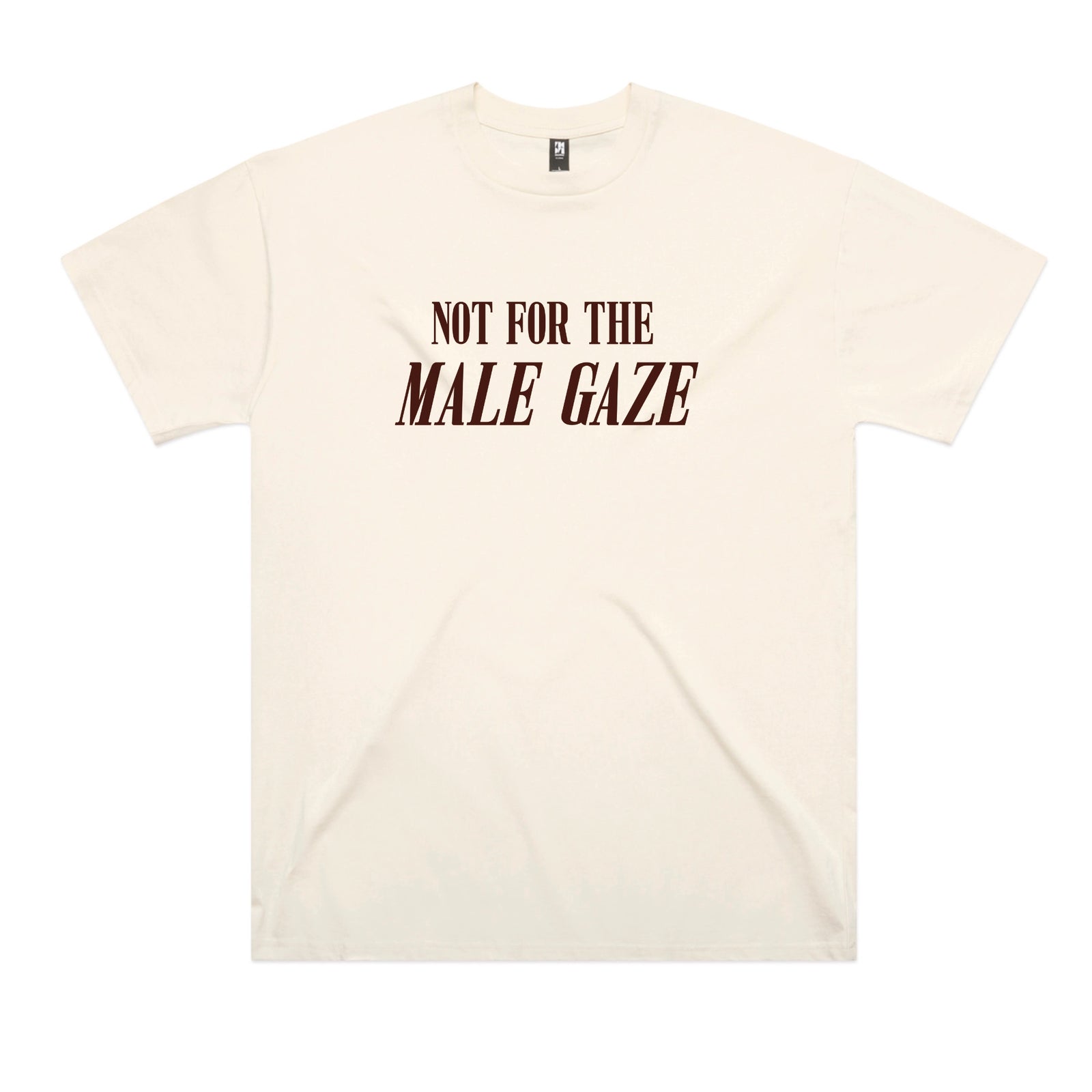 Ecru oversized t-shirt with Male Gaze graphic by Lonely Kids Club