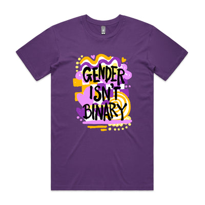 Gender Isn't Binary Tee by Lonely Kids Club. All clothing from our T-shirts to our shorts and hoodies are ethically made, and printed packed and shipped from Sydney.