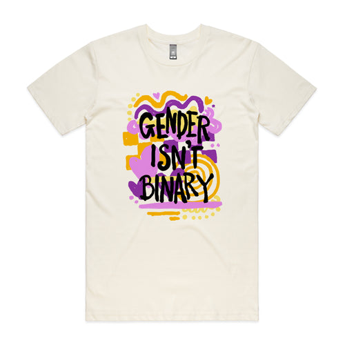 Gender Isn't Binary Tee by Lonely Kids Club. All clothing from our T-shirts to our shorts and hoodies are ethically made, and printed packed and shipped from Sydney.