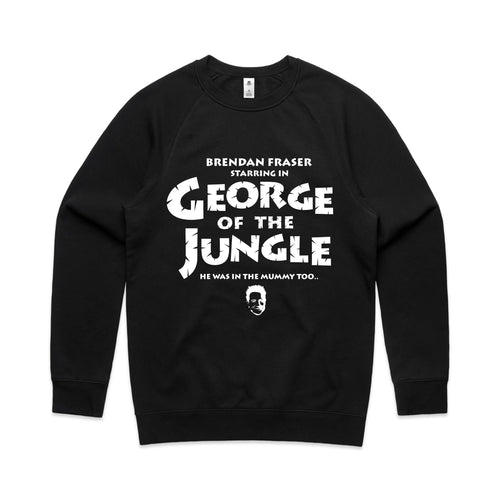 George Of The Jungle Jumper by Lonely Kids Club. All clothing from our T-shirts to our shorts and hoodies are ethically made, and printed packed and shipped from Sydney.