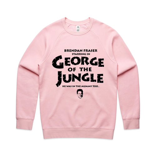 George Of The Jungle Jumper by Lonely Kids Club. All clothing from our T-shirts to our shorts and hoodies are ethically made, and printed packed and shipped from Sydney.