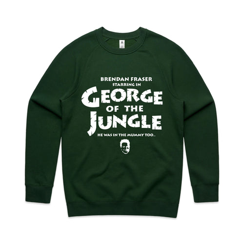 George Of The Jungle Jumper by Lonely Kids Club. All clothing from our T-shirts to our shorts and hoodies are ethically made, and printed packed and shipped from Sydney.