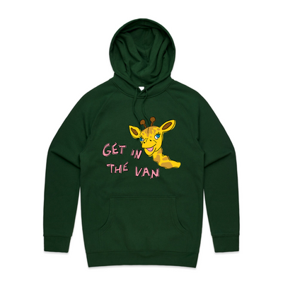 Get In The Van Hoodie by Lonely Kids Club. All clothing from our T-shirts to our shorts and hoodies are ethically made, and printed packed and shipped from Sydney.