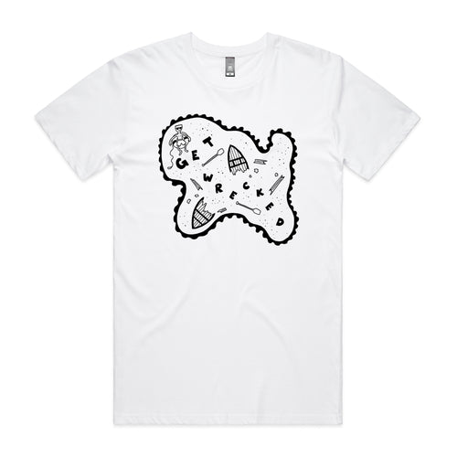 Get Wrecked Tee by Lonely Kids Club. All clothing from our T-shirts to our shorts and hoodies are ethically made, and printed packed and shipped from Sydney.