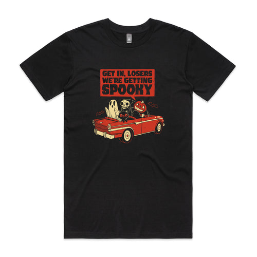 Getting Spooky Tee by Lonely Kids Club. All clothing from our T-shirts to our shorts and hoodies are ethically made, and printed packed and shipped from Sydney.