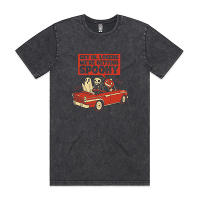 Getting Spooky Tee by Lonely Kids Club. All clothing from our T-shirts to our shorts and hoodies are ethically made, and printed packed and shipped from Sydney.