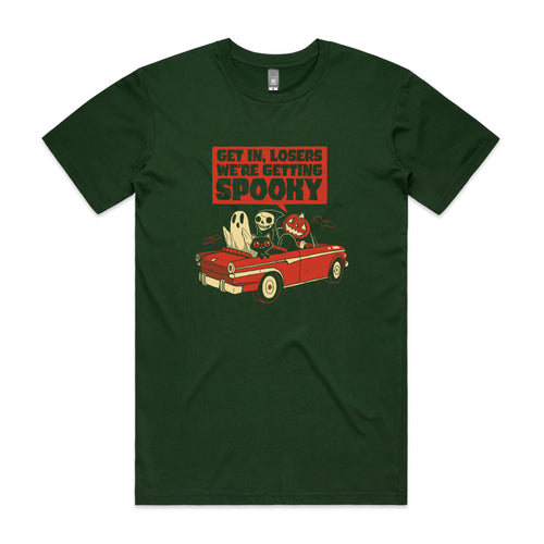 Getting Spooky Tee by Lonely Kids Club. All clothing from our T-shirts to our shorts and hoodies are ethically made, and printed packed and shipped from Sydney.